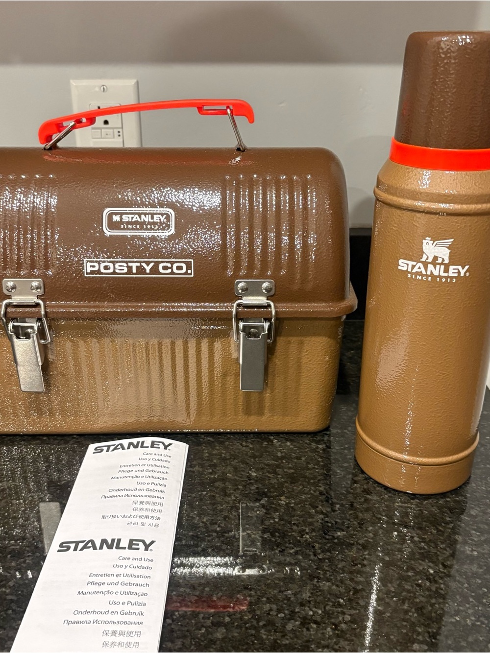 Post Malone x Stanley Legendary Classic Metal Bottle and Lunch Box Set Brown